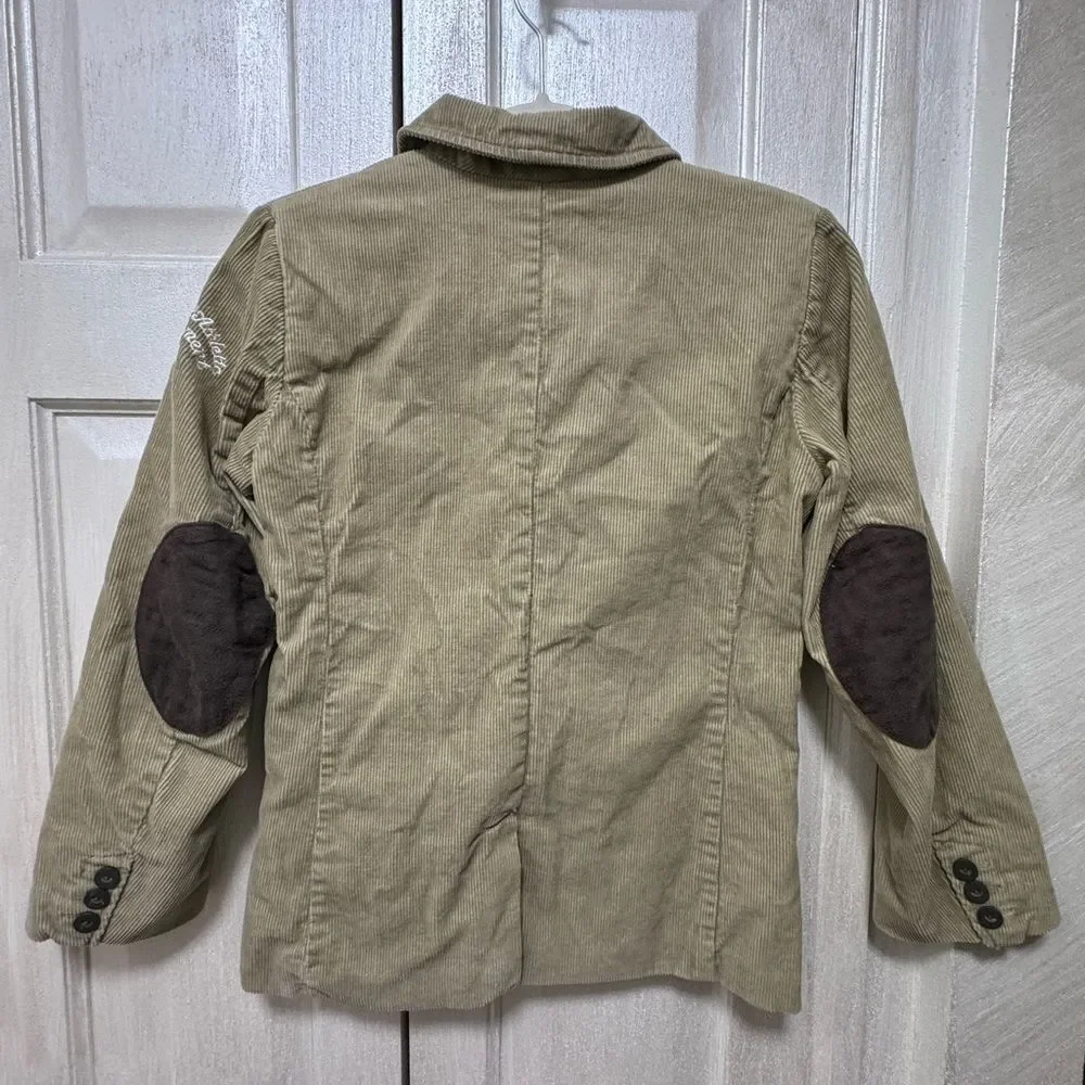 H&M Boys 9-10 Taupe Cotton Corduroy Academy Blazer Sport Coat Lined